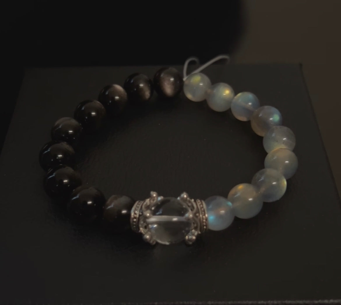 月光石.銀曜石.白水晶