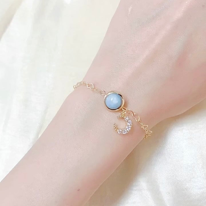 《星月系列》海藍實配粉晶