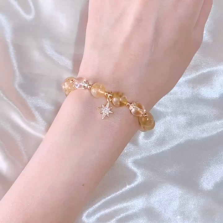 《星月系列》金髮晶配白水晶
